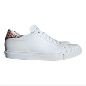 PAUL SMITH | 'Beck' White Leather Low-Top Sneakers in Size EU 45 / US 11